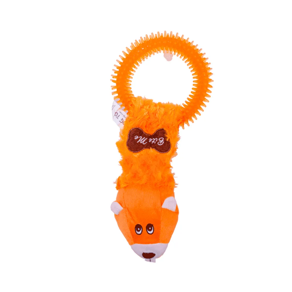 Brinquedo Pelúcia Mordedor Esquilo Laranja Savana