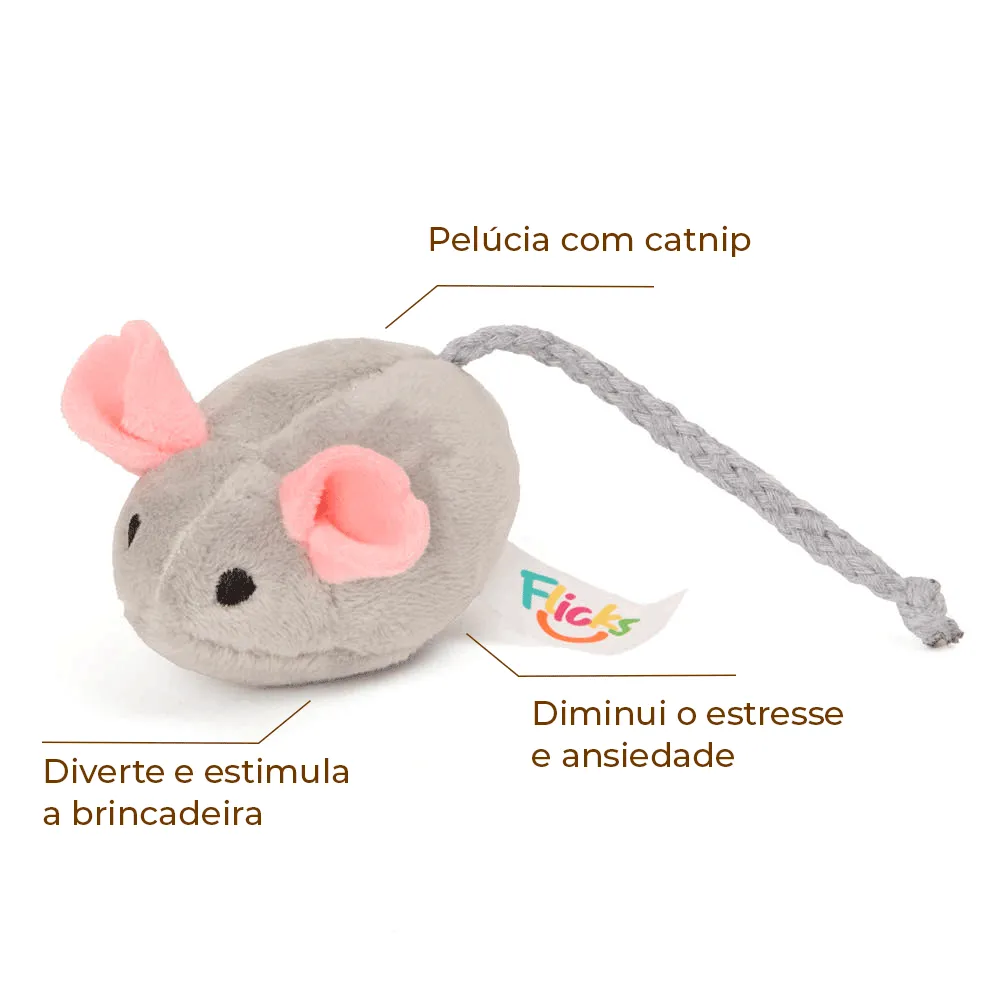 Brinquedo Pelúcia Rato com Catnip Flicks — foto 2