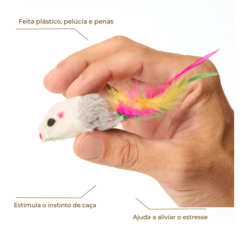Brinquedo Ratinho de Pelúcia e Penas Flicks — foto 2