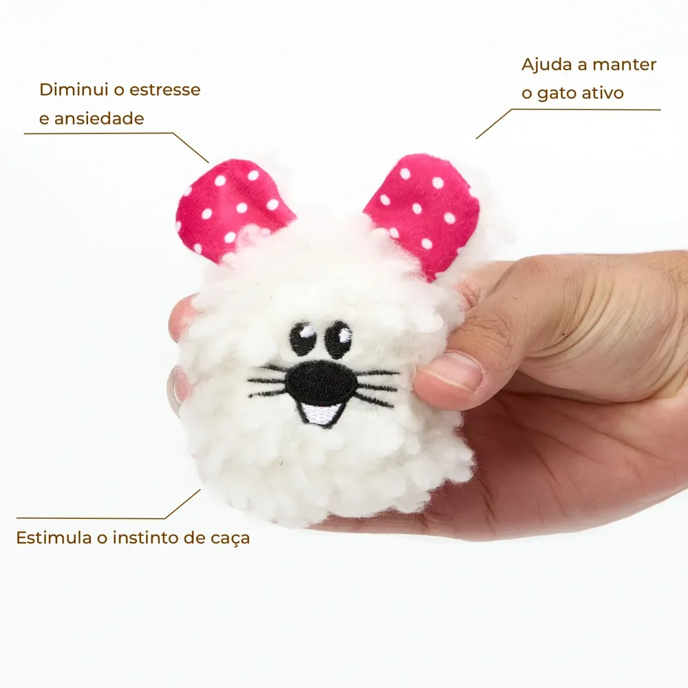 Brinquedo Ratinho Pelúcia Branco Flicks — foto 2