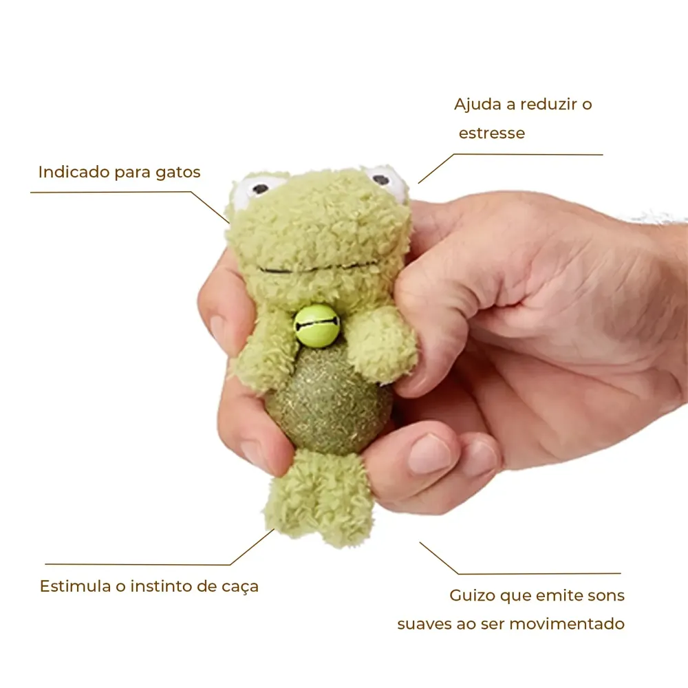 Brinquedo Sapo de Pelúcia com Catnip Flicks — foto 2