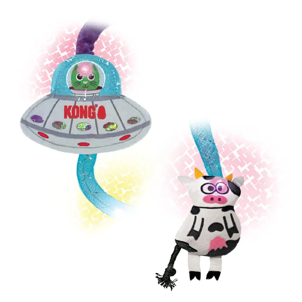 Brinquedo Varinha Disco Voador e Vaquinha com Led para Gatos Kong — foto 4