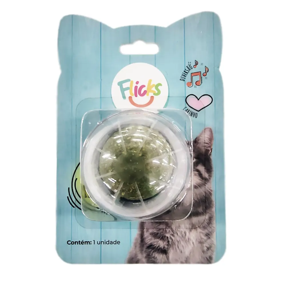 Brinquedo Wall Ball Catnip para Gatos Flicks Cinza