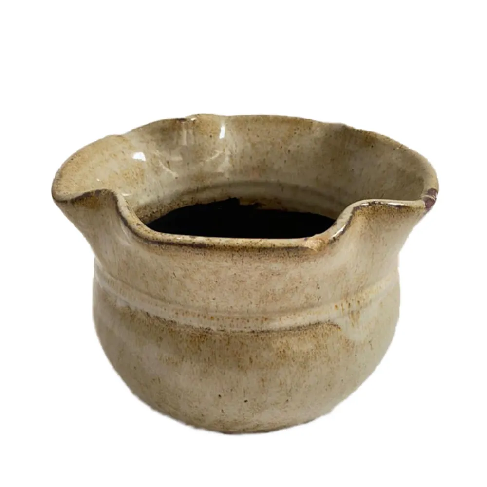 Cachepô Cerâmica Babado Esmaltado Caqui Vasos Tupã — foto 2