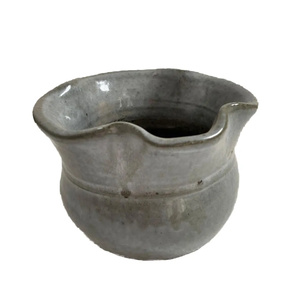 Cachepô Cerâmica Babado Esmaltado Concreto Vasos Tupã — foto 2