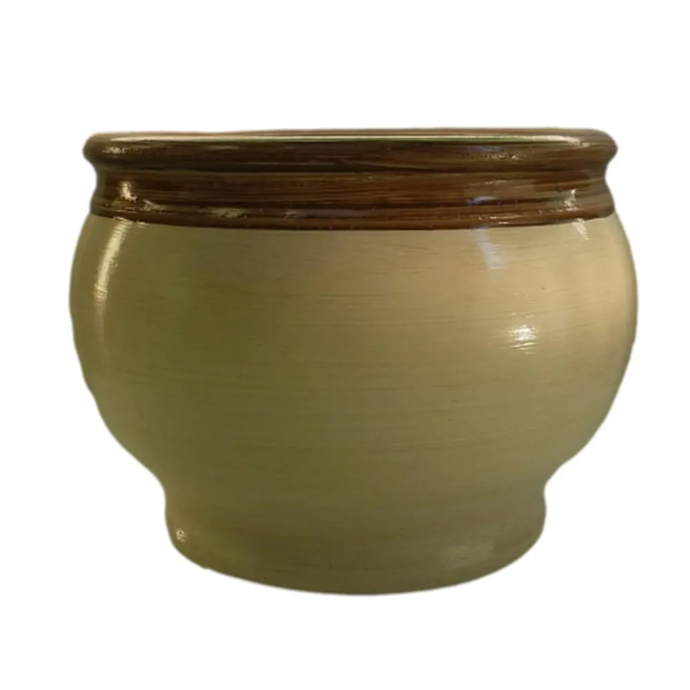 Cachepô Cerâmica Imperial Bege Vasos Tupã