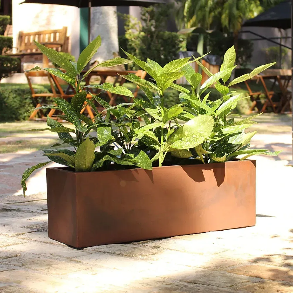 Cachepô Floreira Flat Japi Aço Corten — foto 3