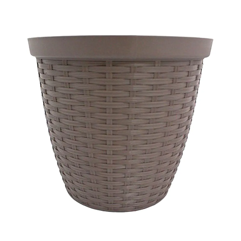 Cachepô Plástico Rattan FG Import Tabaco — foto 5