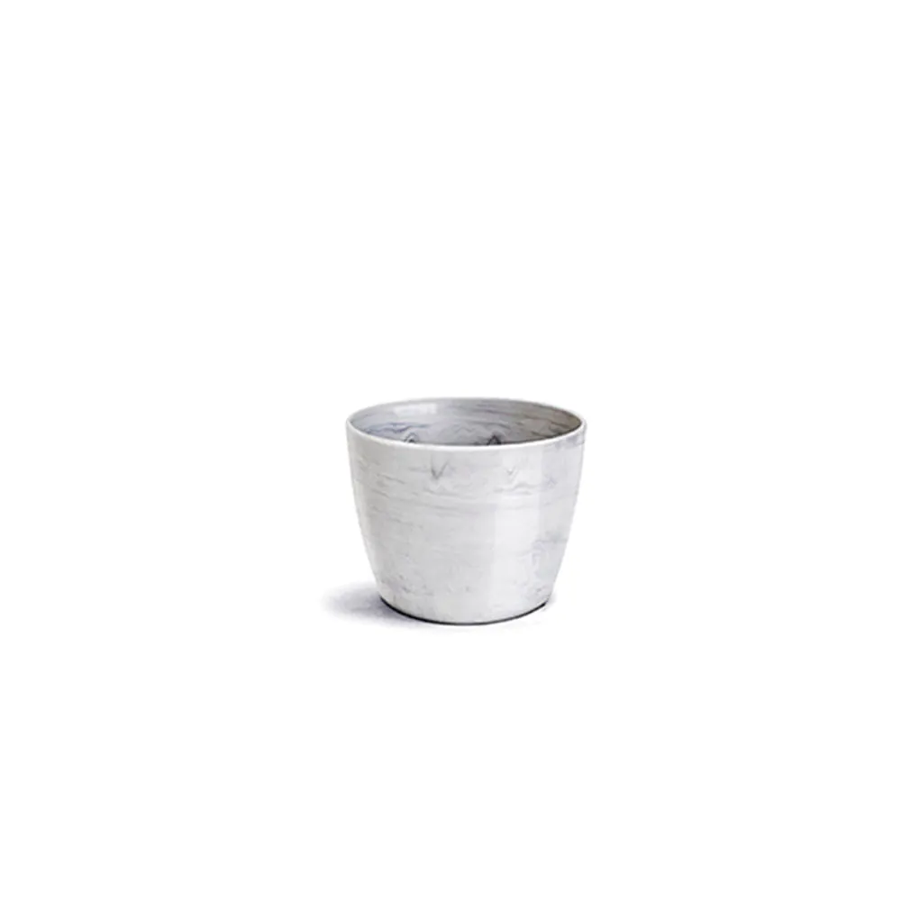 Cachepô Redondo Elegante Branco Carrara Nutriplan