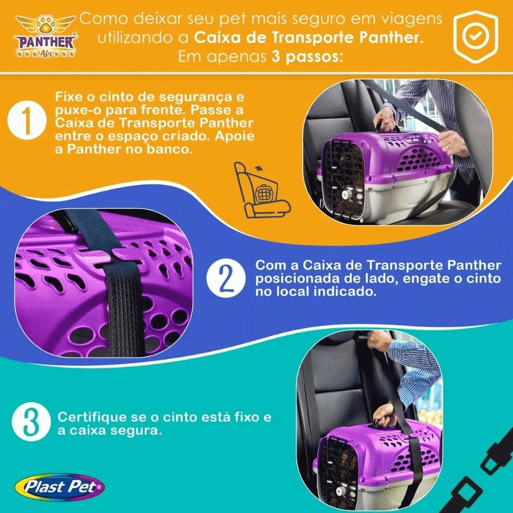 Caixa de Transporte Panther Plast Pet Taupe — foto 3