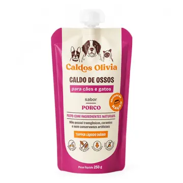 Caldo de Ossos Olivia para Cães e Gatos Porco