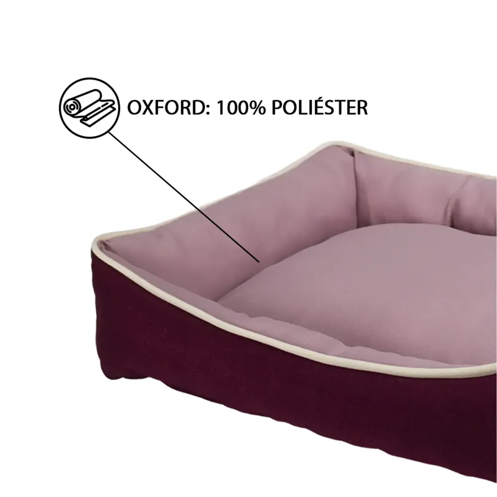 Cama Bicolor Fábrica Pet Rosa e Vinho — foto 4