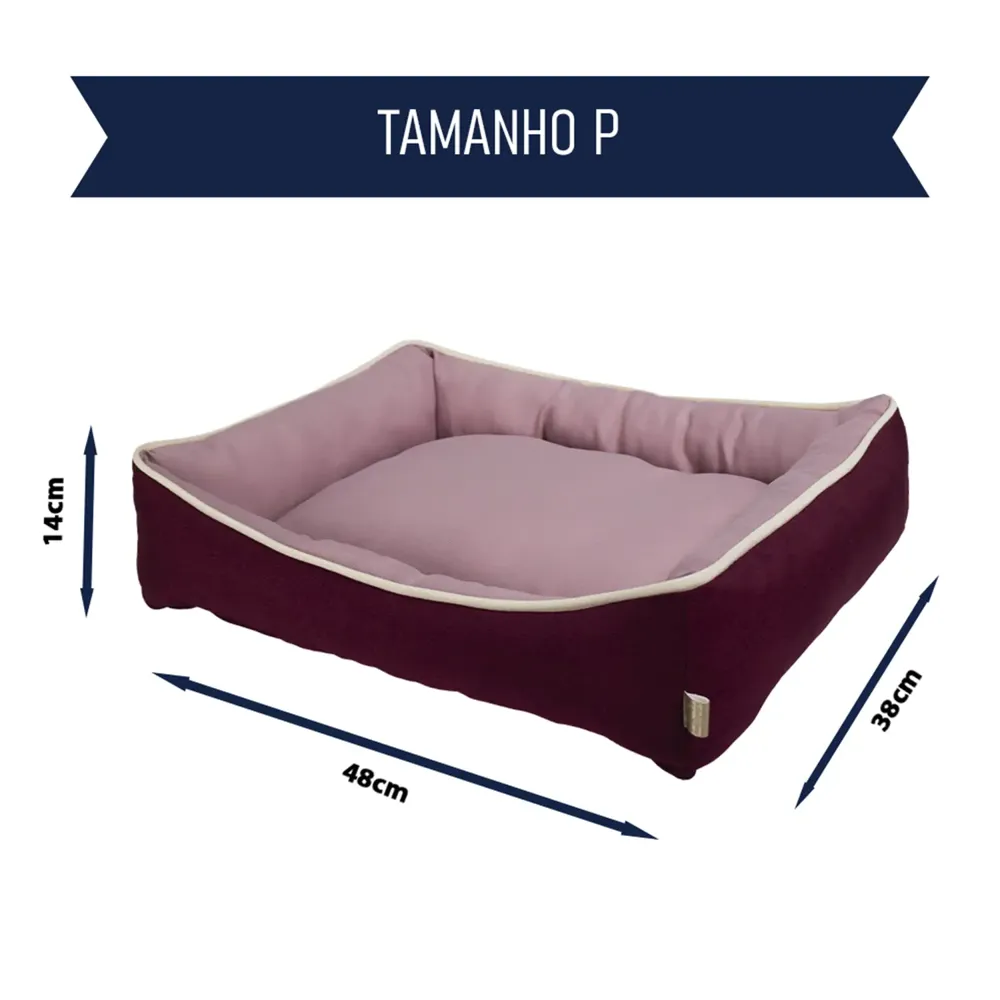 Cama Bicolor Fábrica Pet Rosa e Vinho — foto 6