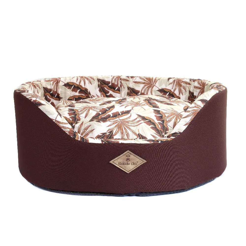Cama Europa Folhagem Bichinho Chic Marrom