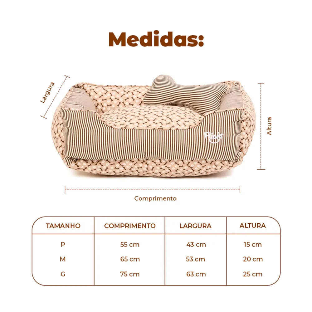 Cama Flicks Ossinho Bege para Cães e Gatos — foto 3