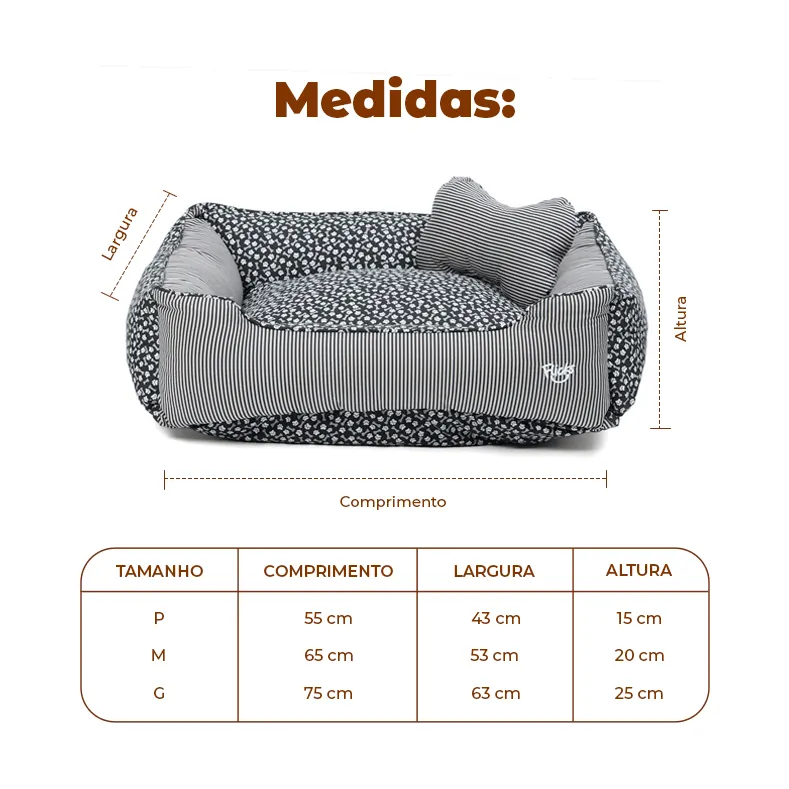 Cama Flicks Ossinho Preta para Cães e Gatos — foto 3