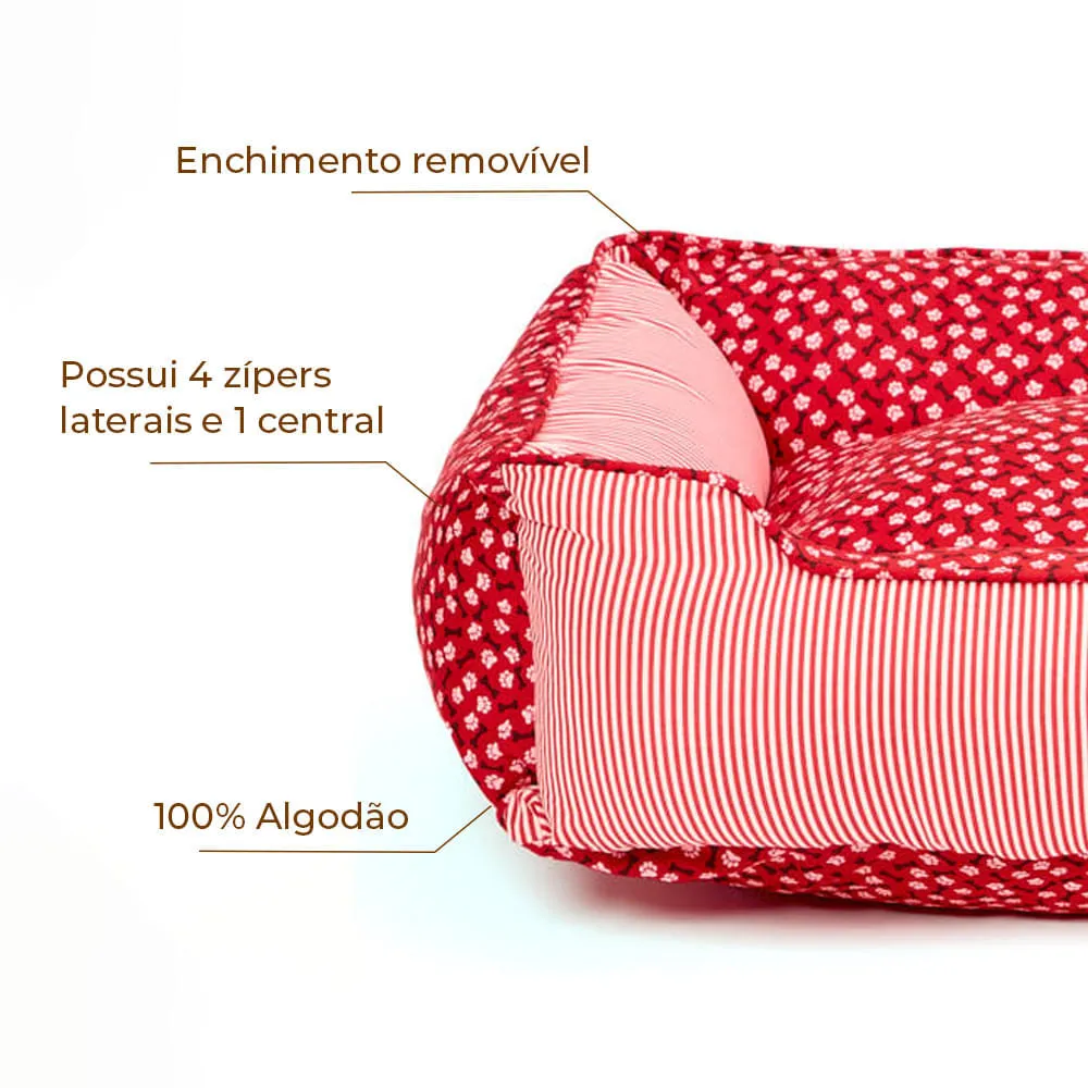 Cama Flicks Ossinho Vermelha para Cães e Gatos — foto 2