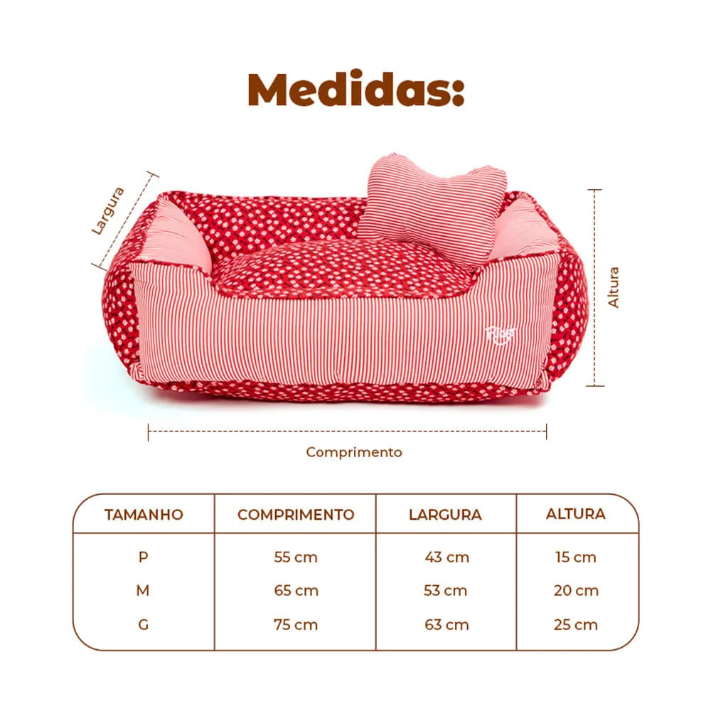 Cama Flicks Ossinho Vermelha para Cães e Gatos — foto 3
