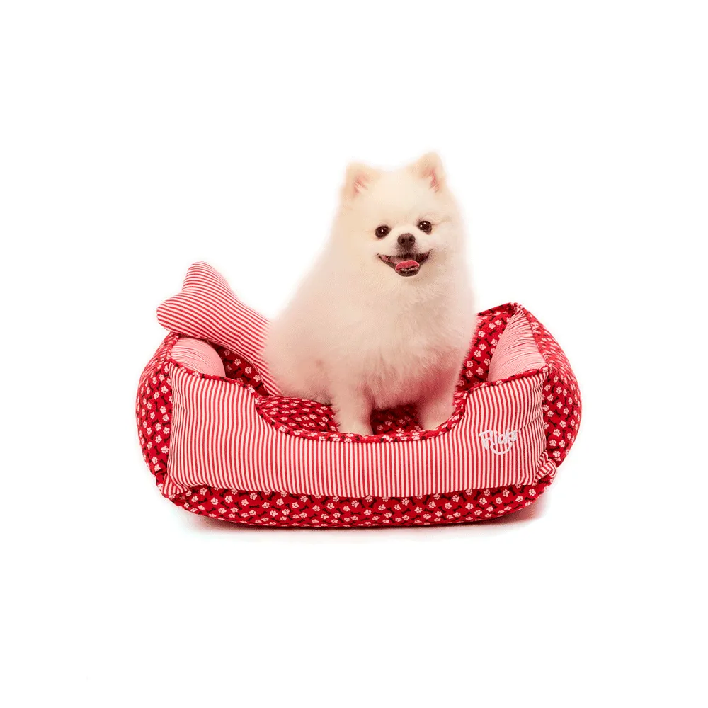 Cama Flicks Ossinho Vermelha para Cães e Gatos — foto 4