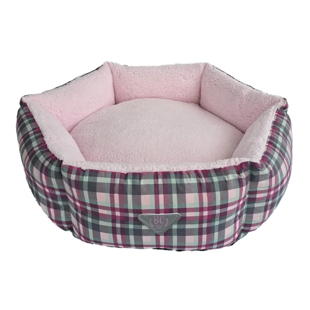 Cama Hexa Xadrez Bichinho Chic Rosa