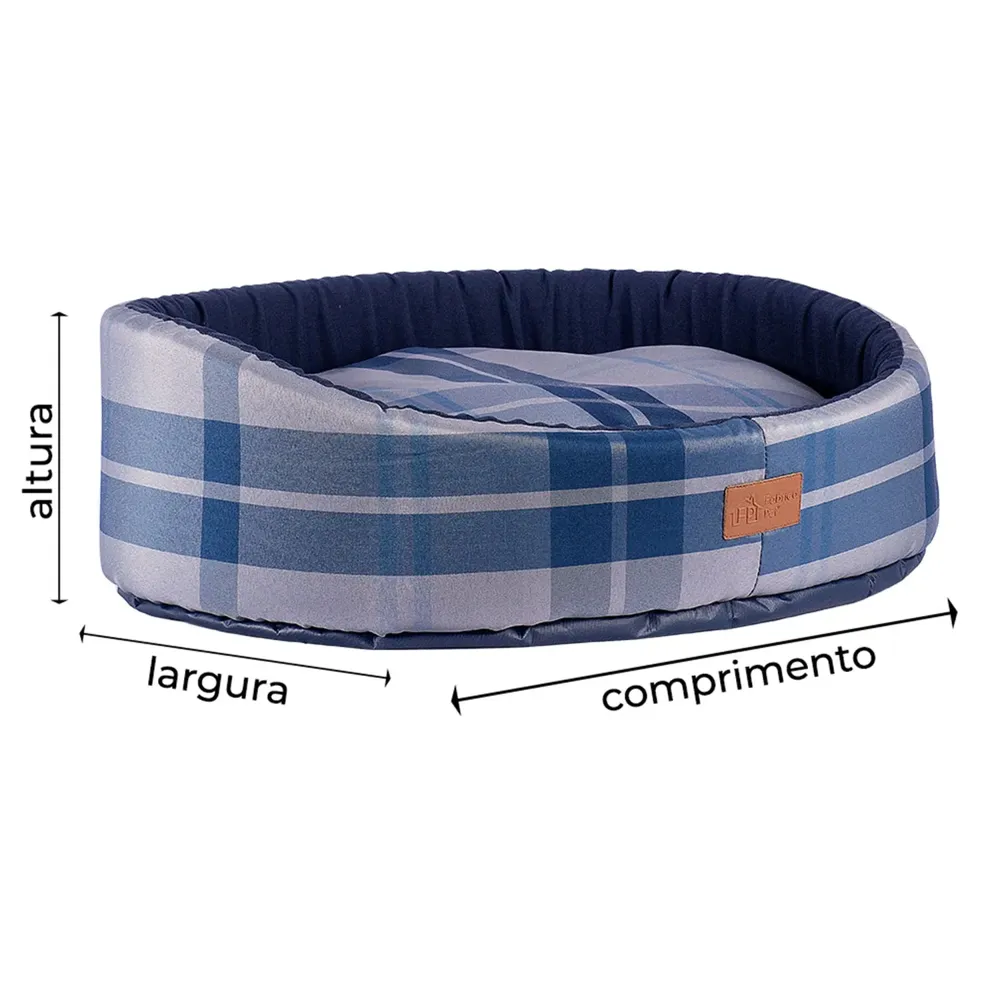 Cama Oval Buddy Fábrica Pet Xadrez — foto 2