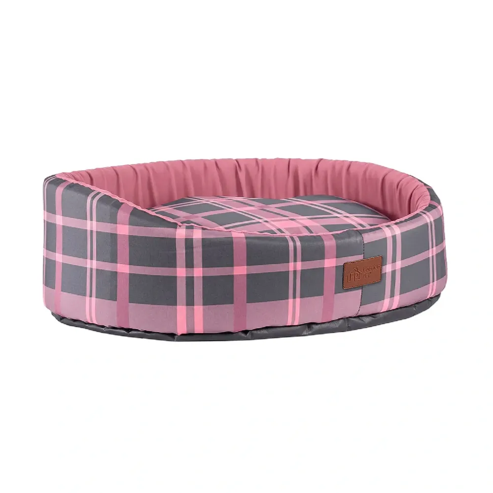 Cama Oval Buddy Xadrez Rosa Fábrica Pet — foto 2
