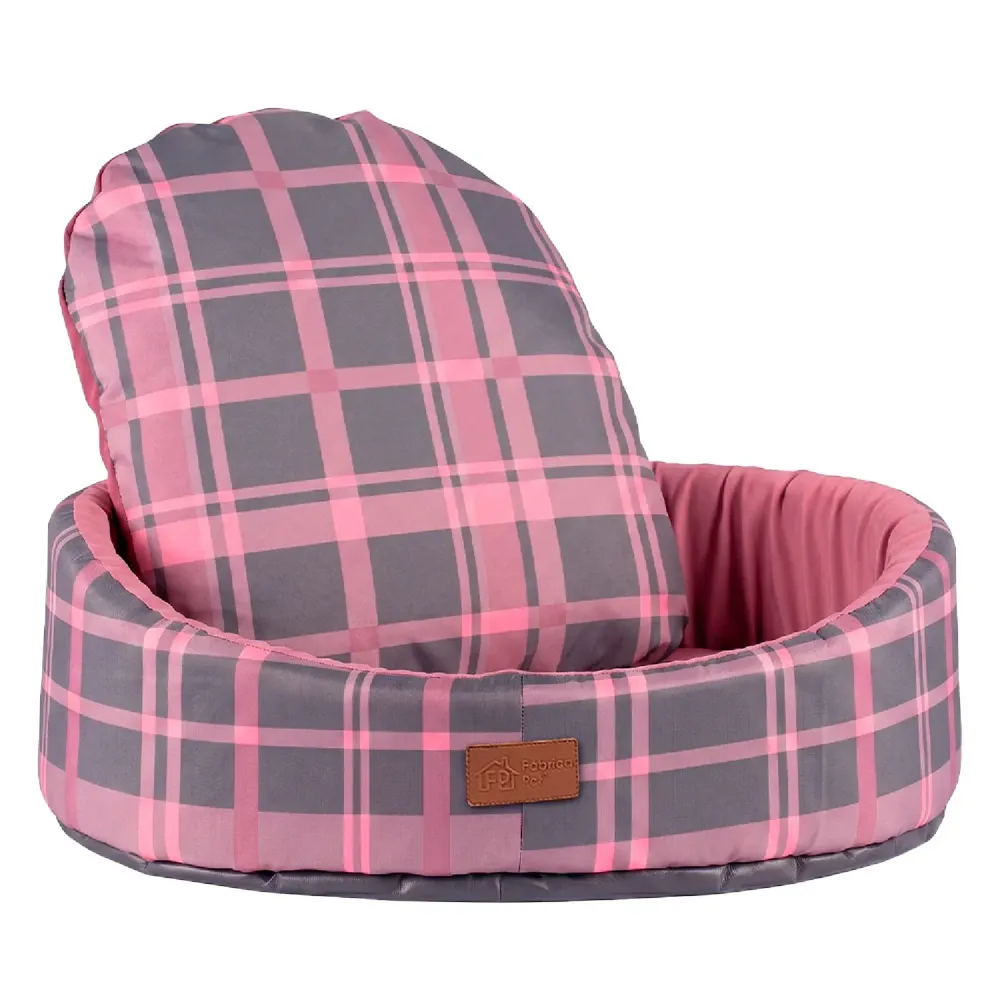 Cama Oval Buddy Xadrez Rosa Fábrica Pet — foto 3