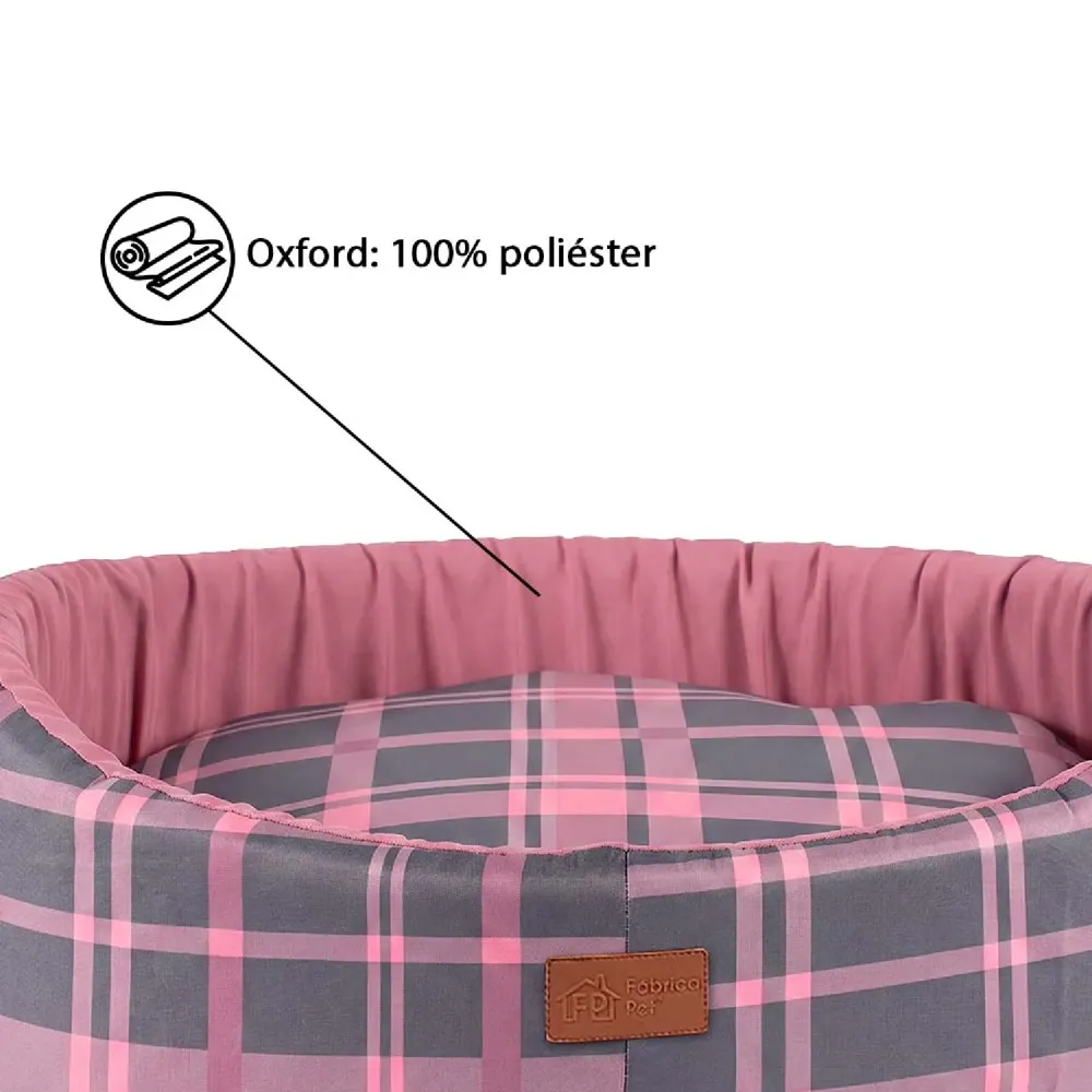 Cama Oval Buddy Xadrez Rosa Fábrica Pet — foto 5