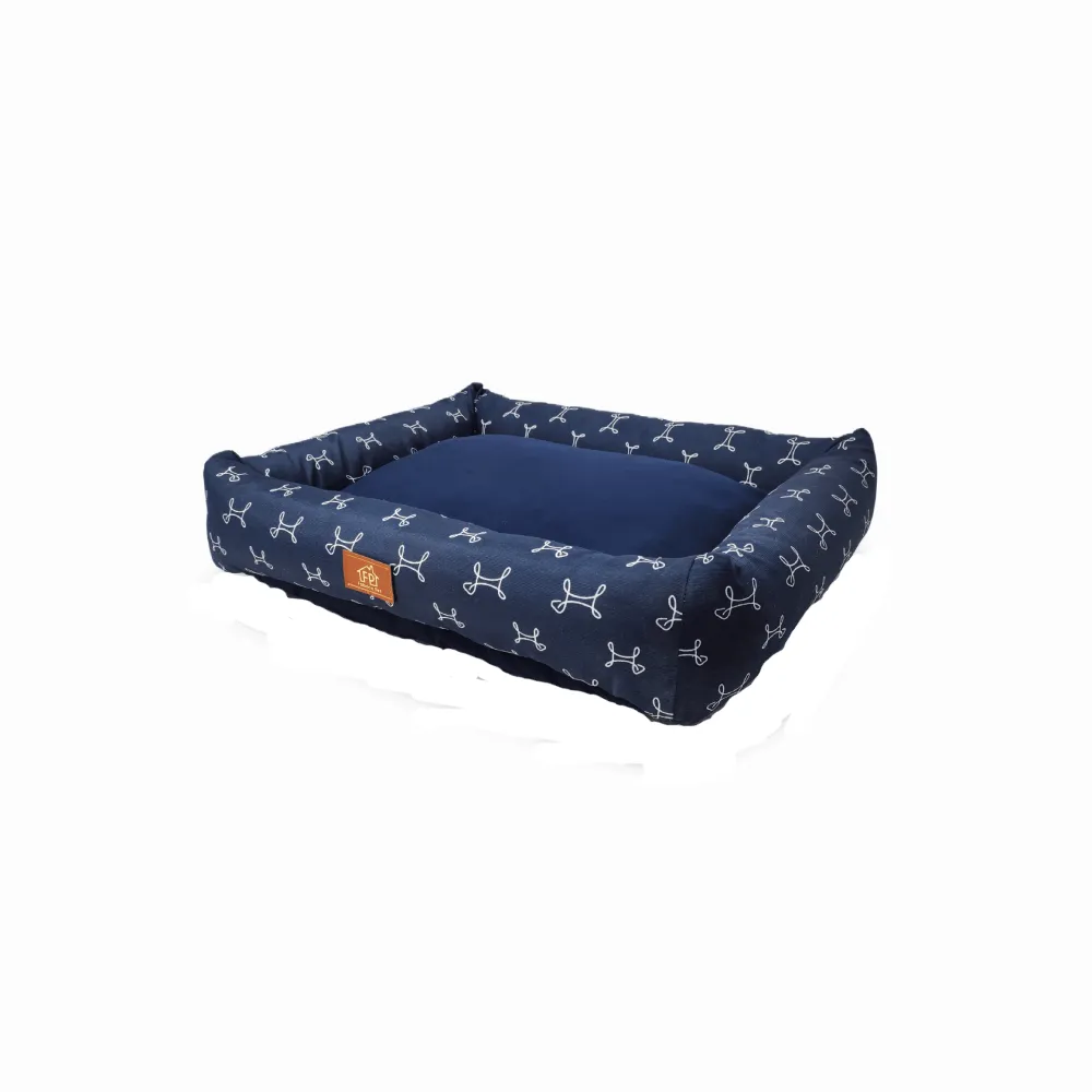 Cama Retangular Carmel Fábrica Pet Azul — foto 6