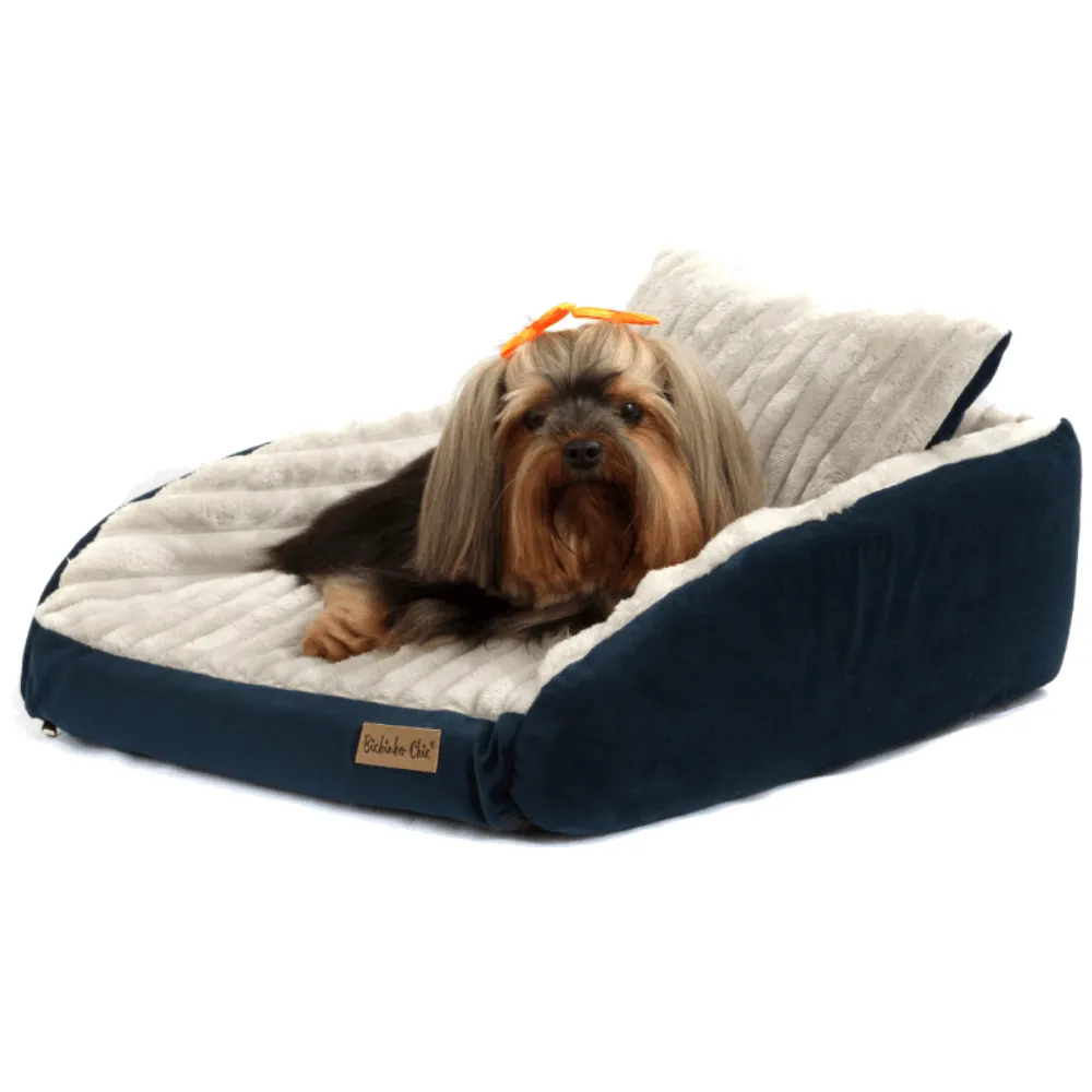Cama Roma Bichinho Chic Cinza com Marinho — foto 4