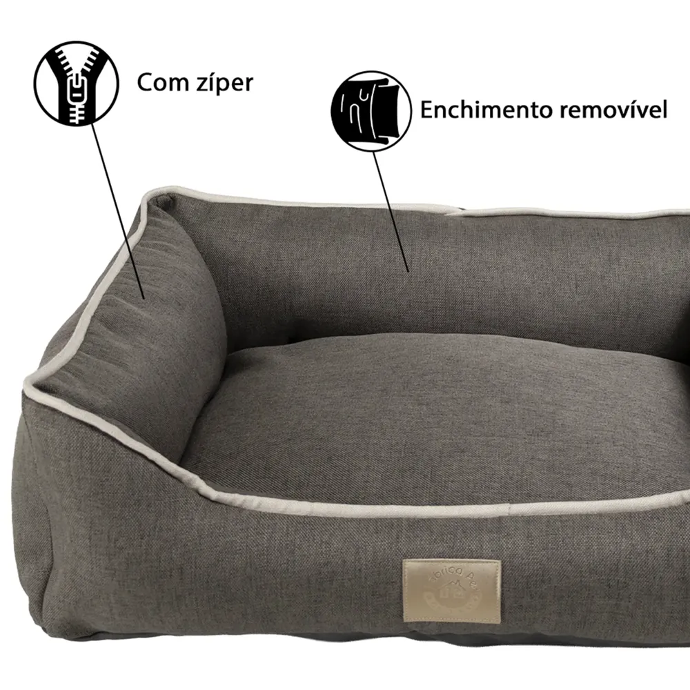 Cama Tecido Resistente Fábrica Pet Cinza — foto 6