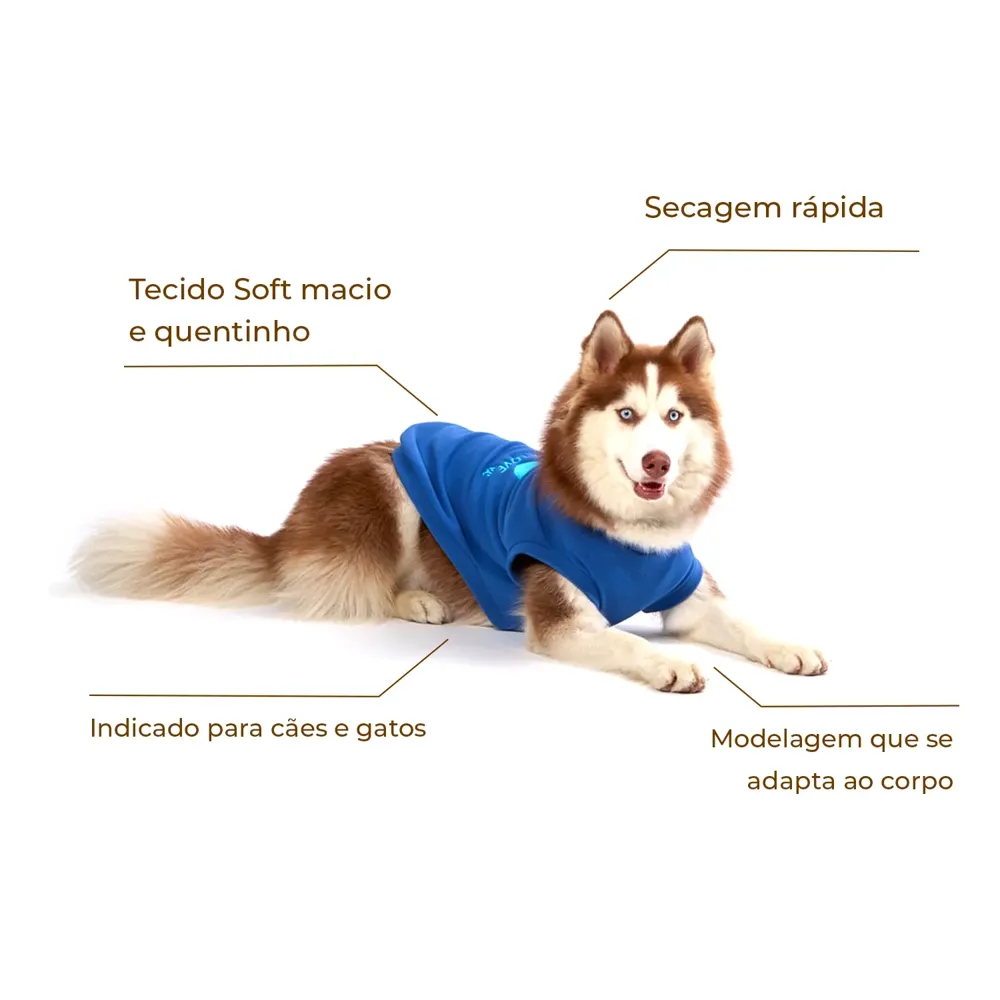 Camiseta Eat Play Love Azul Bichinho Chic — foto 2