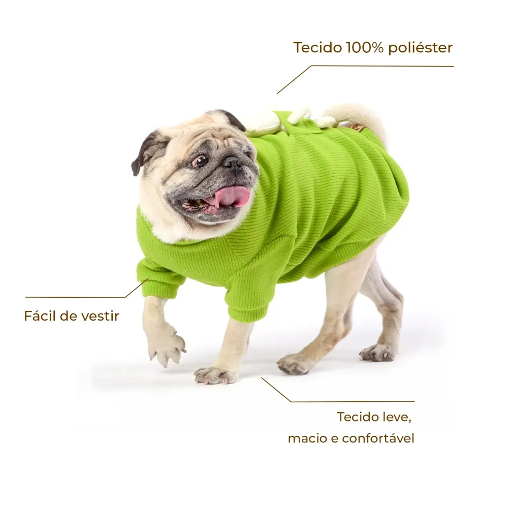 Casaco Bean para Cães e Gatos Emporium Distripet Verde — foto 2