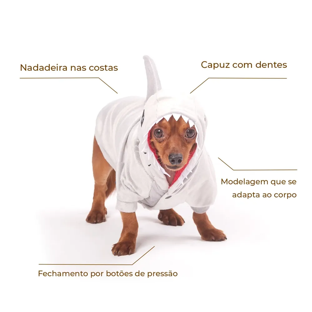 Casaco Tubarão para Cães e Gatos Emporium Distripet — foto 2