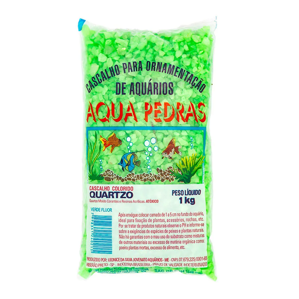 Cascalho para Aquário Quartzo Nº 2 Aqua Pedras Verde Flúor