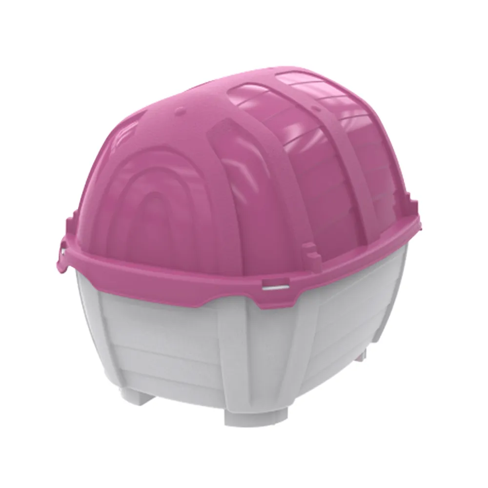 Casinha Stone House Plast Pet Cinza e Rosa — foto 5