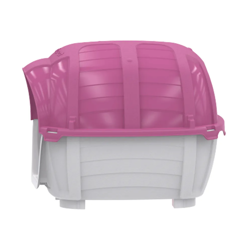 Casinha Stone House Plast Pet Cinza e Rosa — foto 6