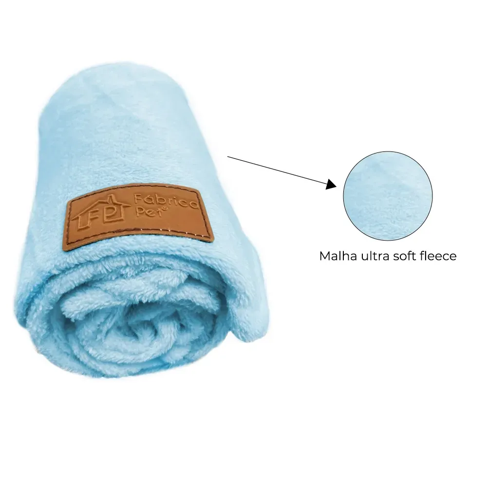 Cobertor Ultra Soft Liso Azul Bebê Fábrica Pet — foto 2