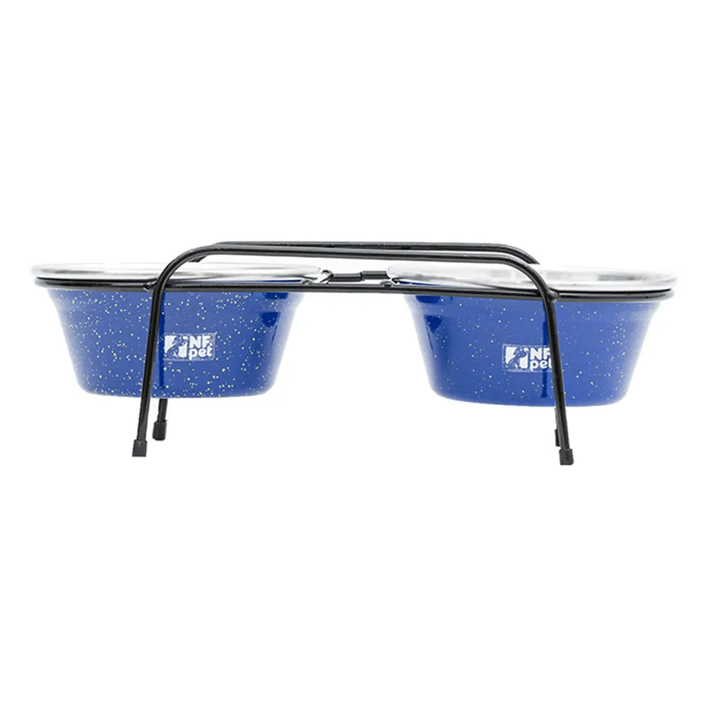 Comedouro Aramado Duplo NF Pet Azul — foto 2
