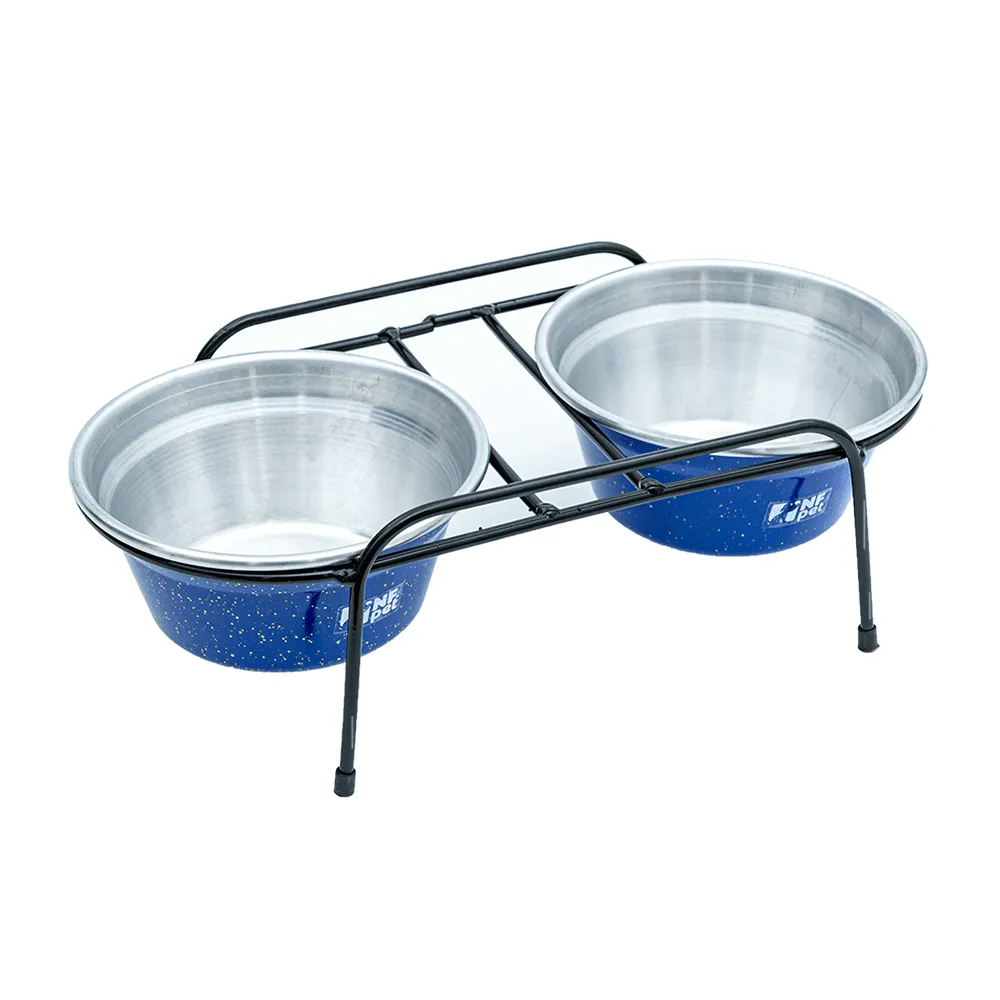 Comedouro Aramado Duplo NF Pet Azul — foto 3
