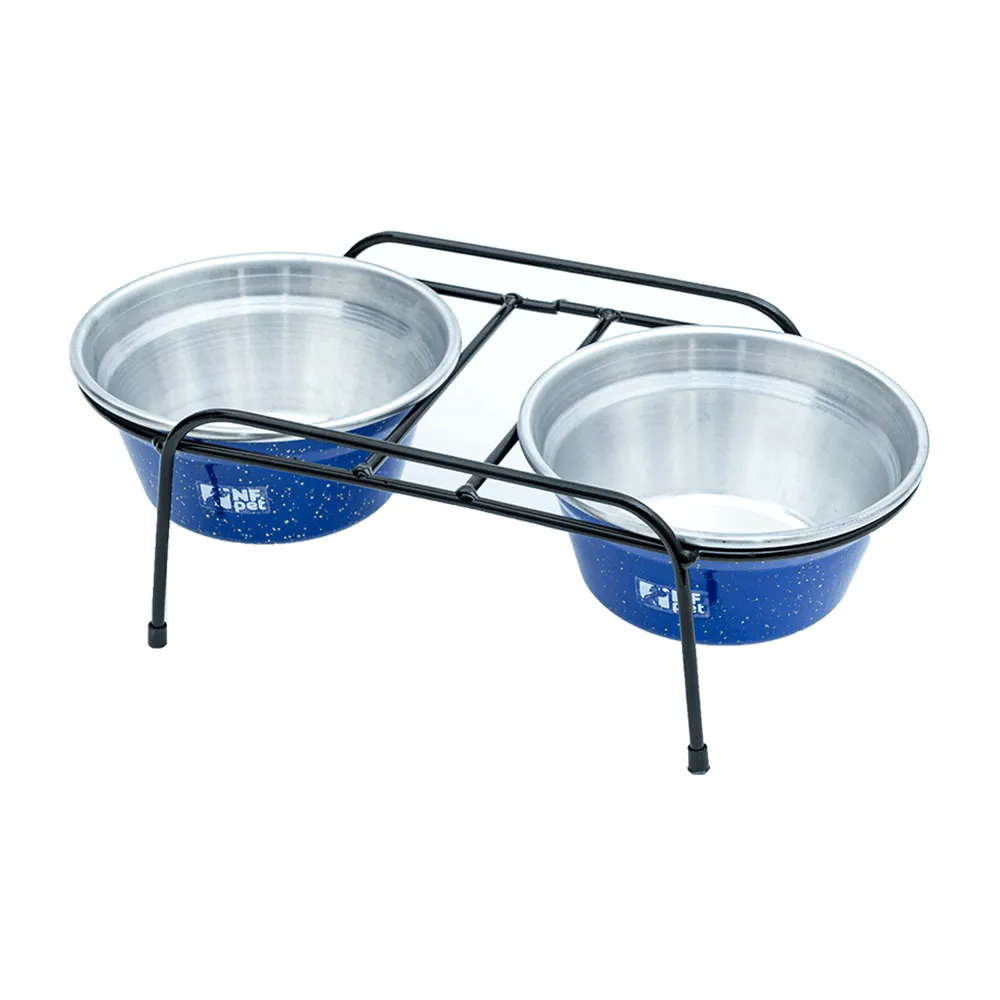 Comedouro Aramado Duplo NF Pet Azul — foto 4