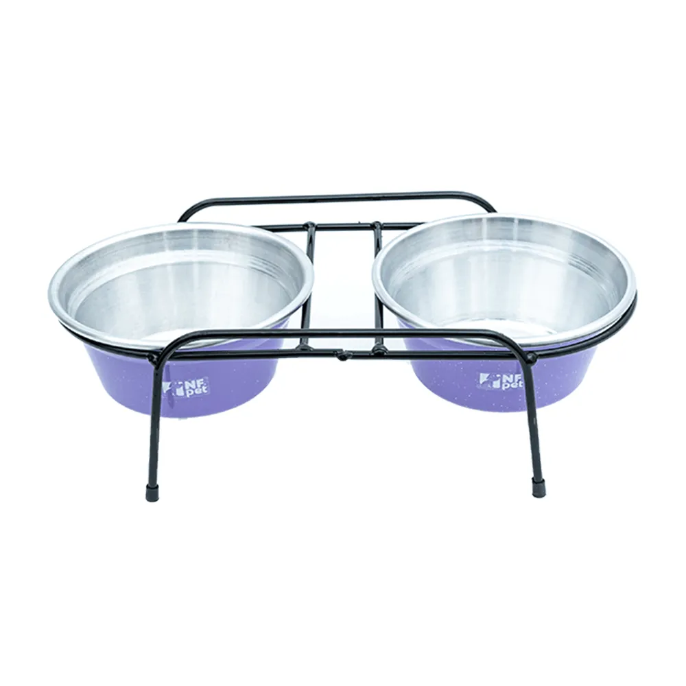 Comedouro Aramado Duplo NF Pet Lilás