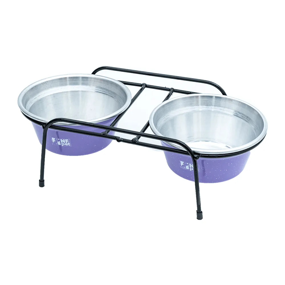 Comedouro Aramado Duplo NF Pet Lilás — foto 4
