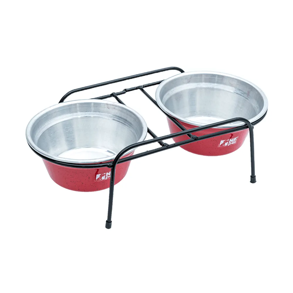 Comedouro Aramado Duplo NF Pet Vermelho — foto 3