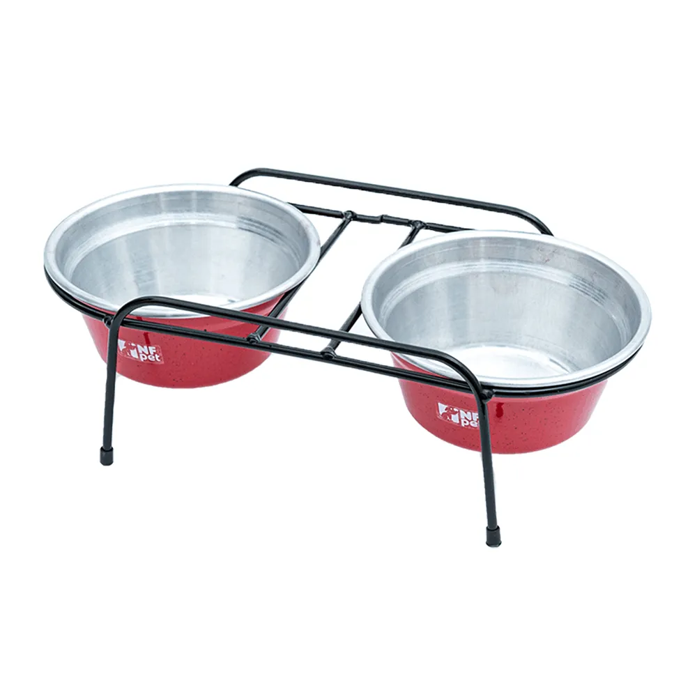 Comedouro Aramado Duplo NF Pet Vermelho — foto 4