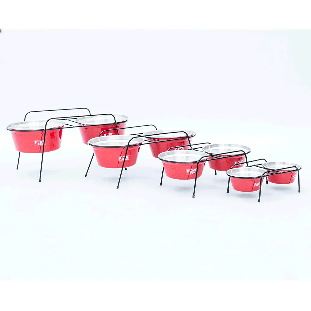 Comedouro Aramado Duplo NF Pet Vermelho — foto 5