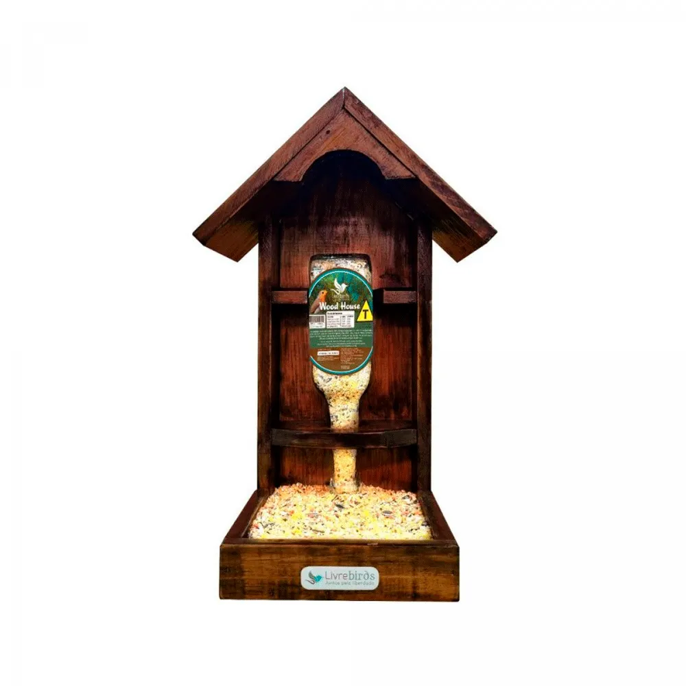 Comedouro Automático Livre Birds Wood House Betume — foto 3