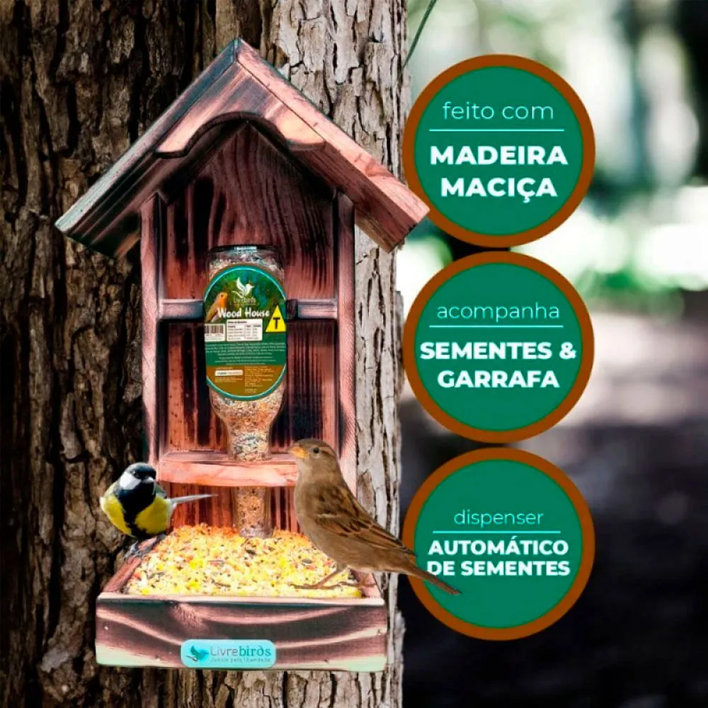 Comedouro Automático Livre Birds Wood House Safari — foto 3