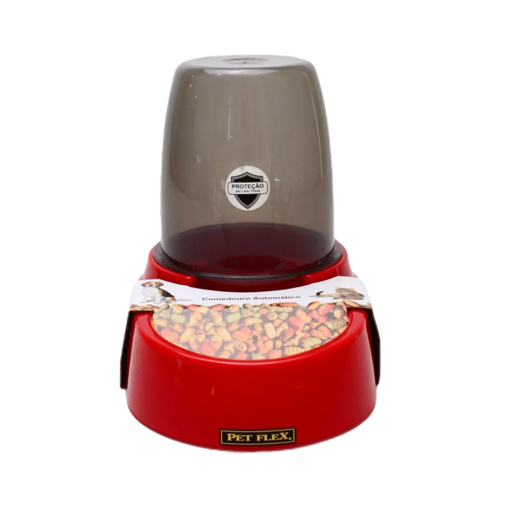 Comedouro Automático Pet Flex Vermelho