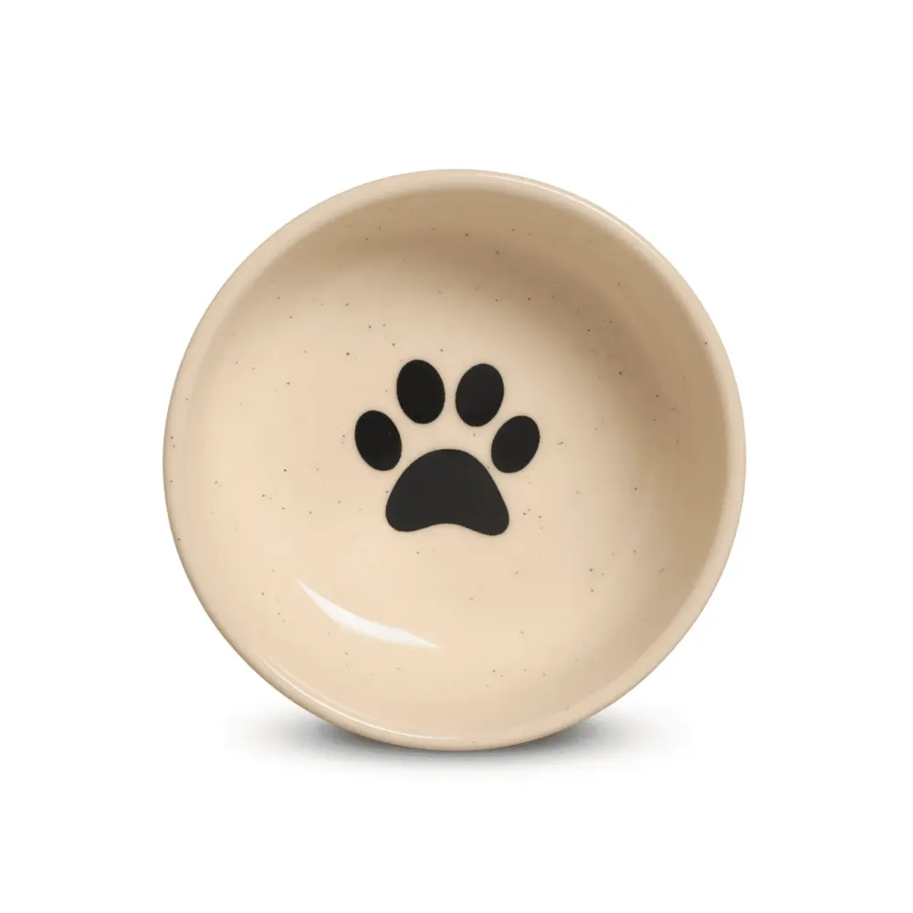 Comedouro Porcelana Marmorado Médio Bege — foto 2